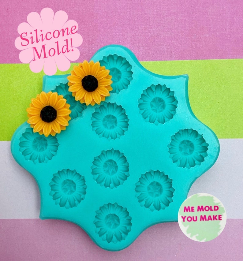 15mm sunflower silicone mold/ mould Matte image 1