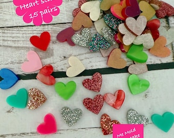 30 pcs mixed NO WASTE acrylic laser cut heart blanks