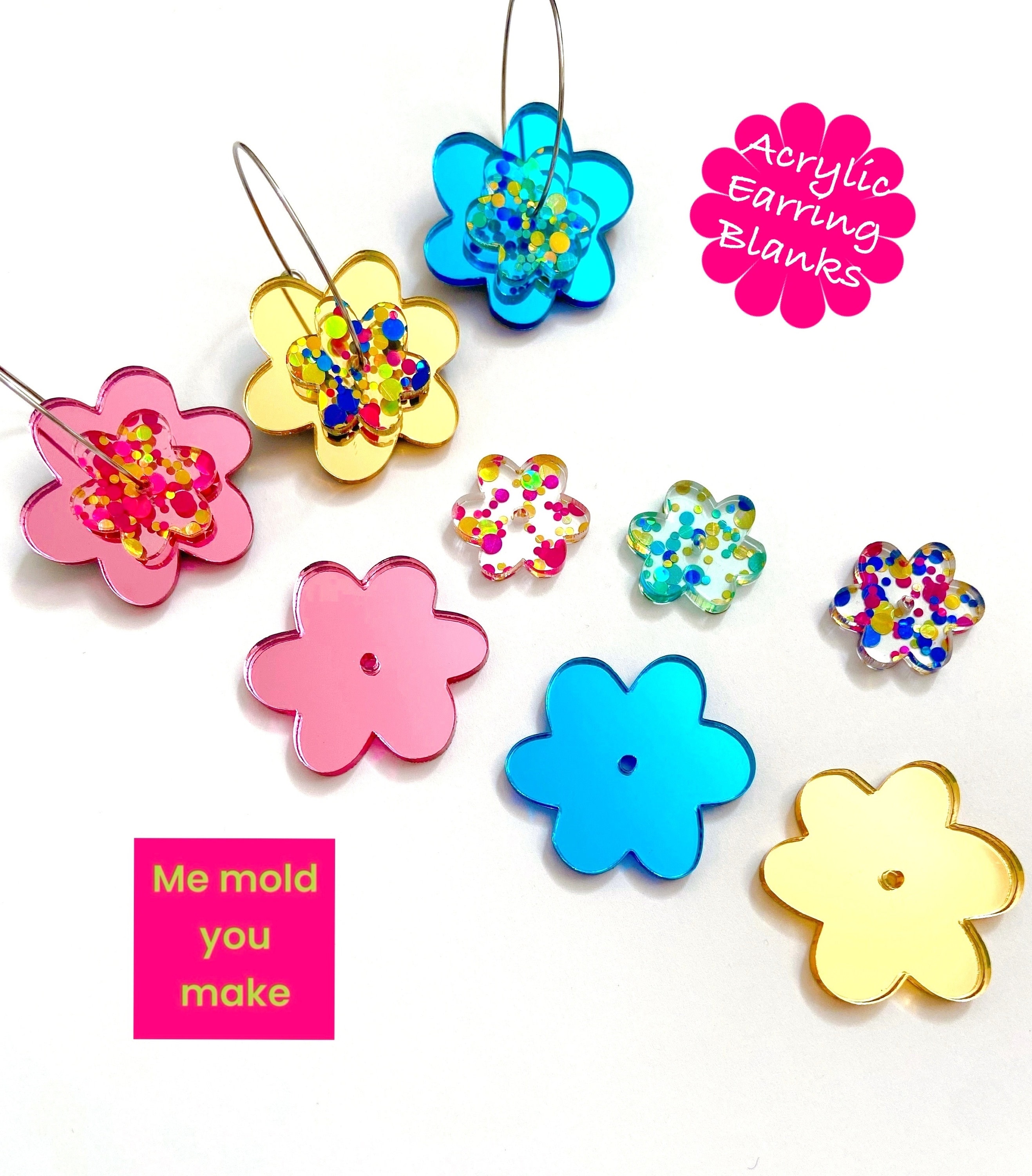 Acrylic laser cut earring blanks