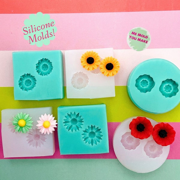 Mini silicone molds of flowers