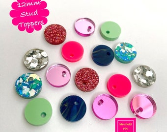 20 pcs (10 pairs) of laser cut acrylic mixed circle stud toppers