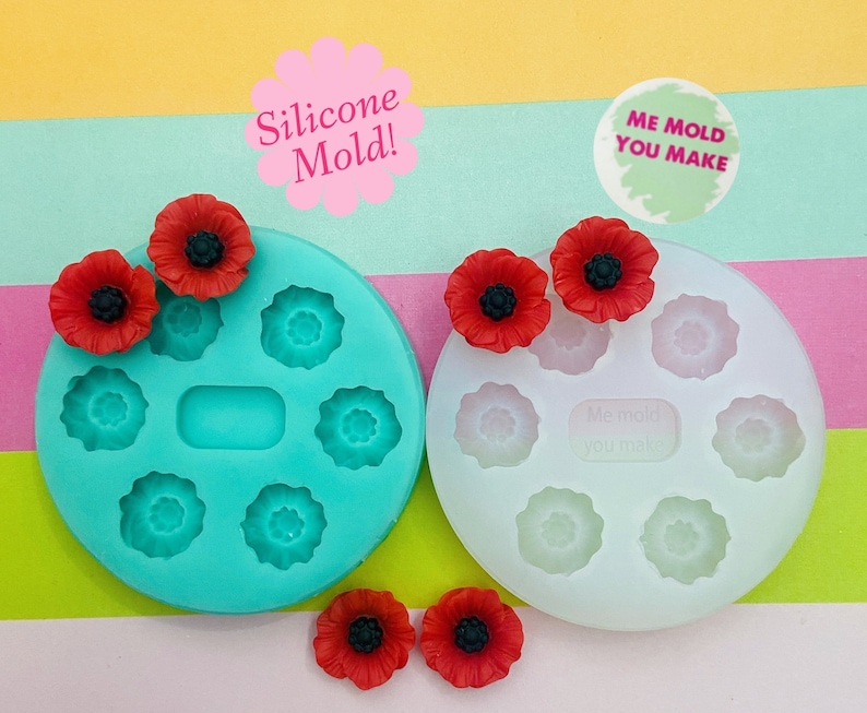 19mm Poppy Flower Silicone Mold/ Mould Etsy Australia
