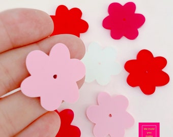 8 pcs mixed pack of Flower Acrylic Laser Cut earring blanks
