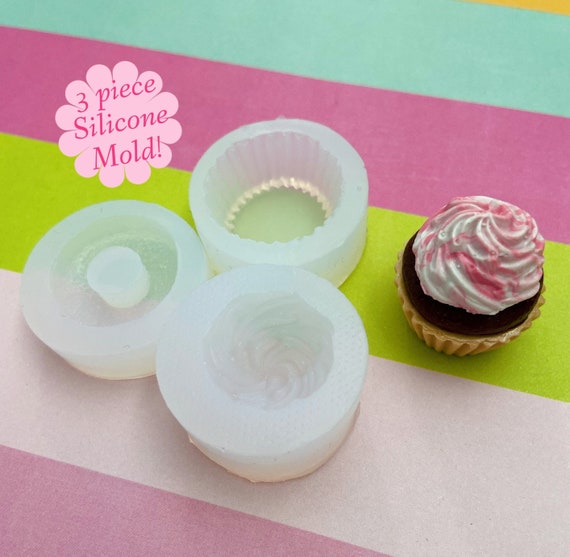 3 parts mini cupcake silicone mold mould