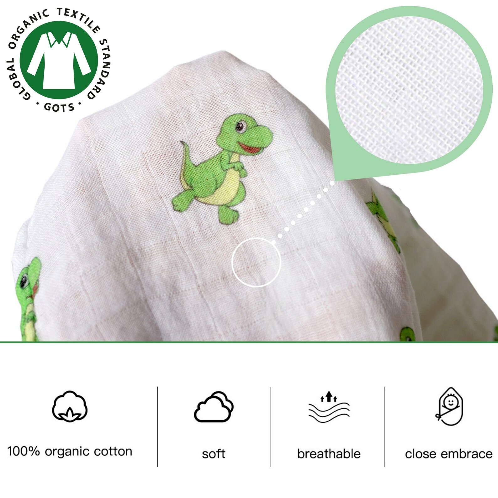 Dinosaur Muslin Swaddle Blanket Baby Swaddle Blanket Baby Etsy
