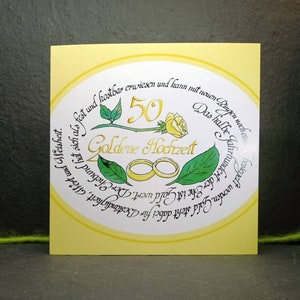 Klappkarte 'Goldene Hochzeit' Bedeutung des Hochzeitstages