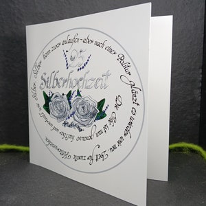 Klappkarte 'Silberhochzeit - weiß' Bedeutung des Hochzeitstages