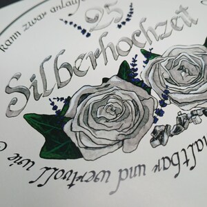 Klappkarte 'Silberhochzeit - silber' Bedeutung des Hochzeitstages