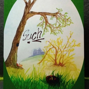 Postkarte A6 'Such!' Osterkarte mit verstecktem Gruß, den man erst finden muss.