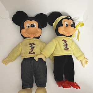 Vintage Mickey and Minnie Mouse Plush Set