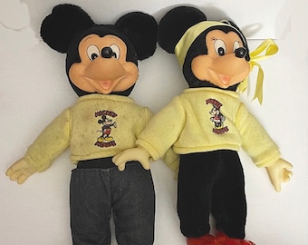 Vintage Mickey and Minnie Mouse Plush Set