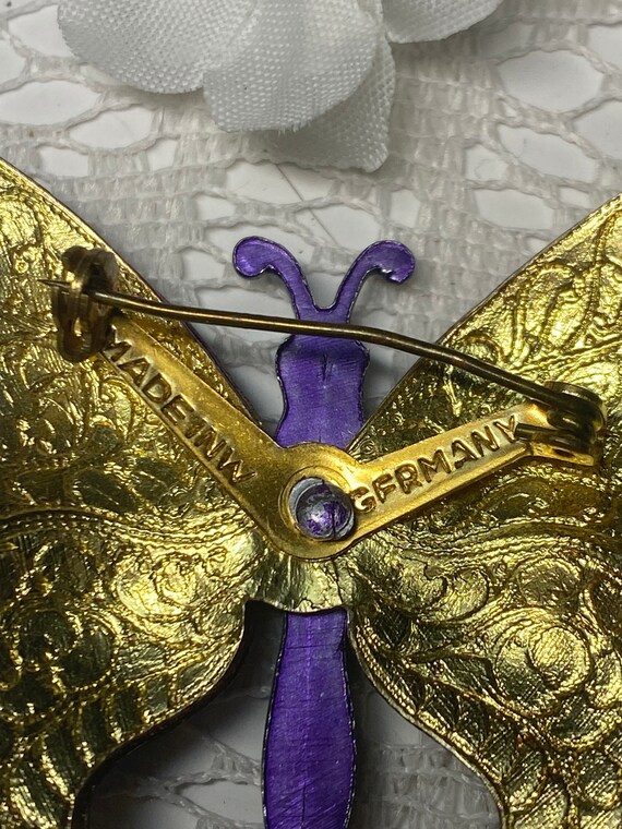 Beautiful Vintage Butterfly Brooch Made in Germany - image 4