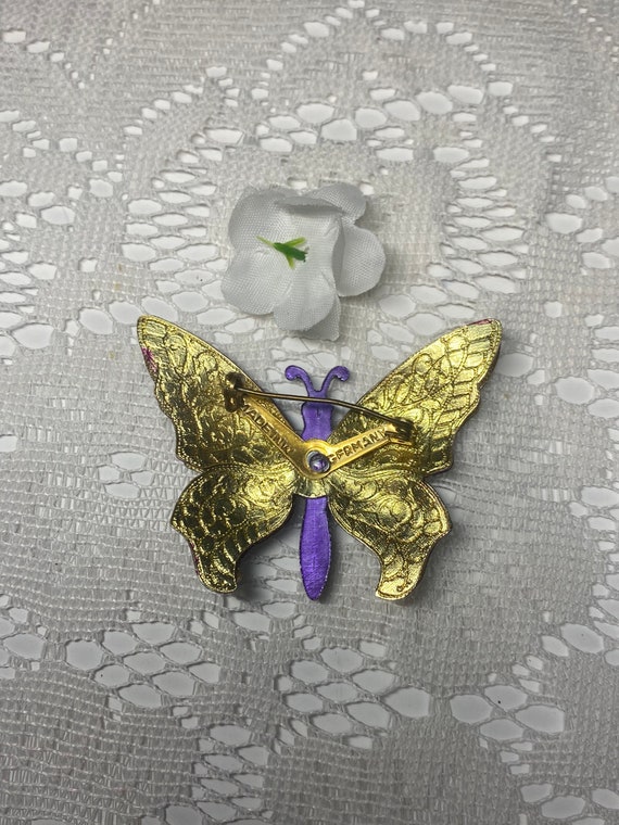 Beautiful Vintage Butterfly Brooch Made in Germany - image 3