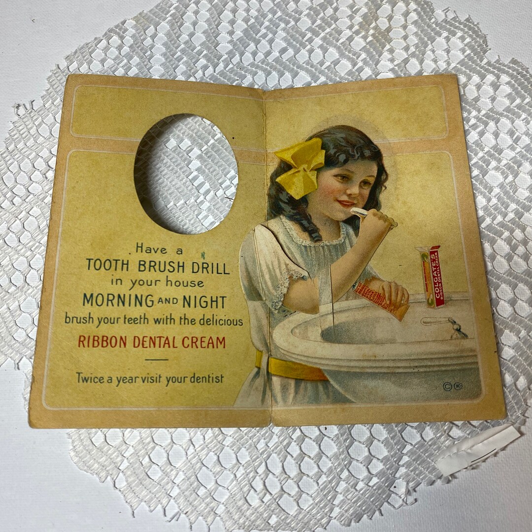 Vintage Colgate Ribbon Toothpaste Advertisement moving Arm Etsy