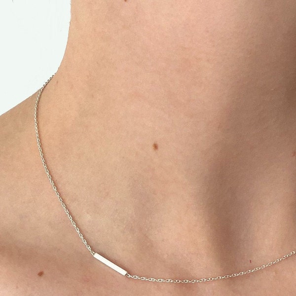 Zierliche Halskette I Minimalistische Silber Halskette I Bar Halskette