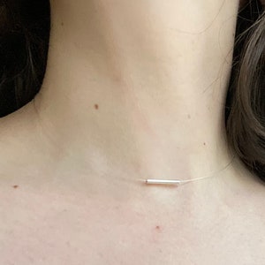 Zierlicher Halsband, minimalistische Halskette, Sterlingsilberrohr Bild 2