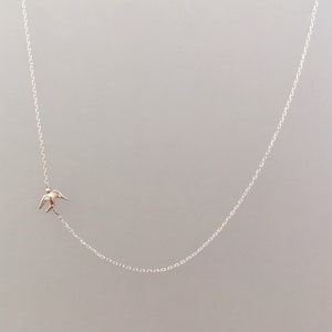 Sierlijke ketting I Minimalistische zilveren ketting I Slik ketting I Vrijheid ketting afbeelding 2