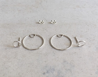 Open circle, unique earrings, minimal jewelry, ear cuff, ear climbers