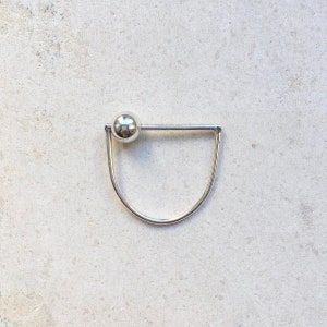 Statement geometric silver ring