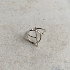 Minimalist Ring, einzigartiger geometrischer Ring, Sterling Silber Ring Bild 1