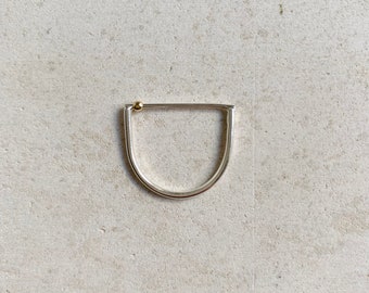 Dainty Sterling Silver ring with 14k gilt bead