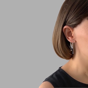 Minimalist Threader Einzigartige Linie Ohrringe Sterling Silber