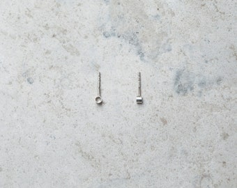 Dainty Earrings, Minimalist sterling silver tubes earrings