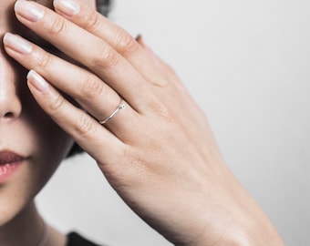 Dainty silver ring I Little tube ringI Stackable ring I Stacking ring