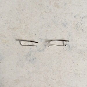 Unique Line Ear Climber Sterling Silver or Gold Plated Earrings, Cool earrings