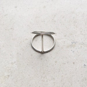 Statement geometric silver ring|minimalist ring