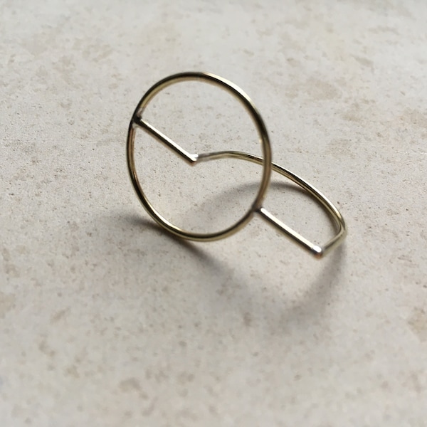 Statement geometric silver ring