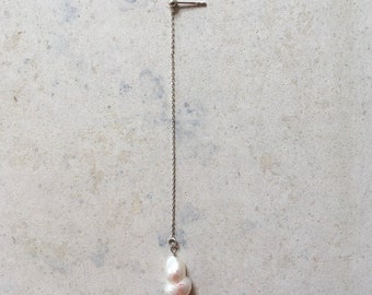 Long Fresh Water Irregular Pearl Earring