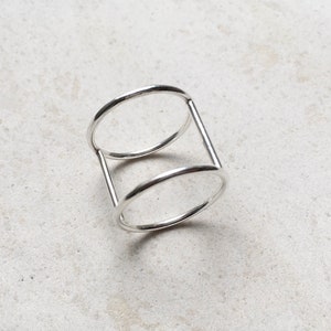 Statement geometric silver ring, minimalist ring