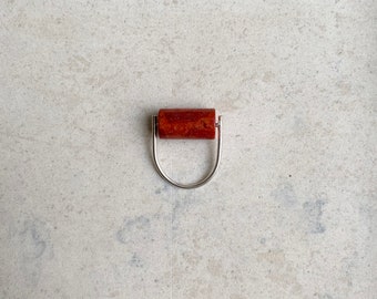 Coral silver unique ring I statement ring | contemporary ring