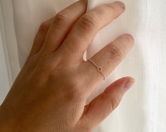 Super dainty silver ring I Chain ring I Stackable ring I Stacking ring