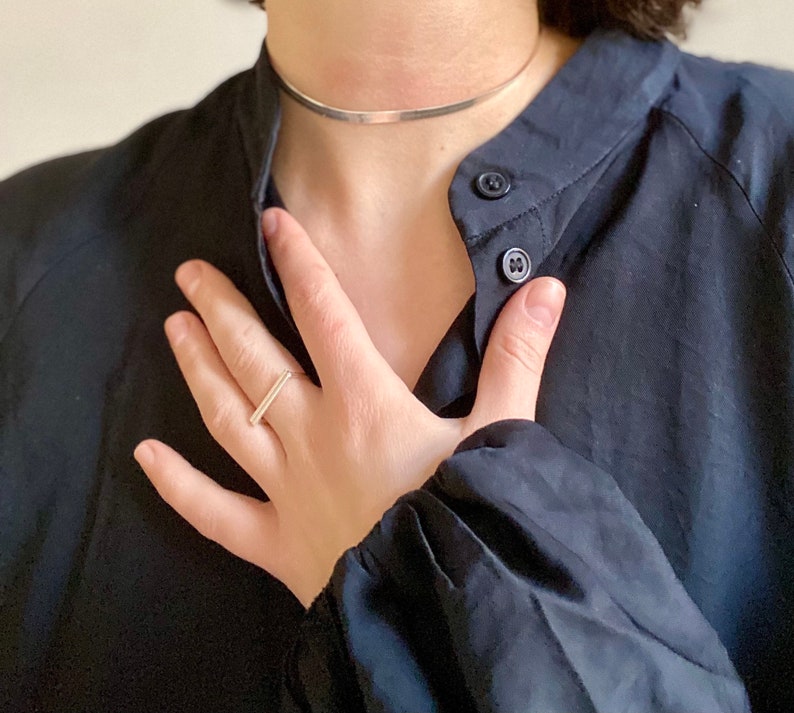 Sierlijke Choker, Simple Choker, Sterling Snake ketting Choker I Minimalist Choker 1 stuk afbeelding 2