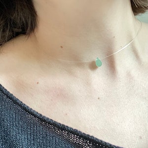 Dainty, minimalist choker, Natural stone necklace 画像 2