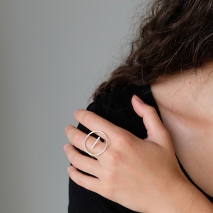 Statement geometric adjustable ring|minimalist dainty ring