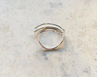 Statement geometric silver ring, minimalist ring