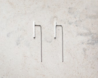 Minimalist, statement, dainty silver earrings