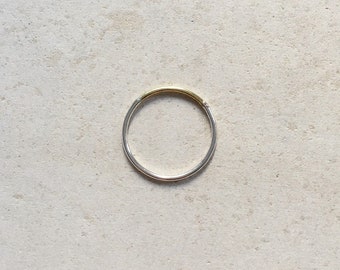 Silver and brass minimalist ring