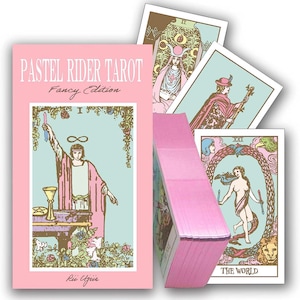 New Pastel Rider Waite Tarot Deck Japanese deck by Rii Ujiie pink