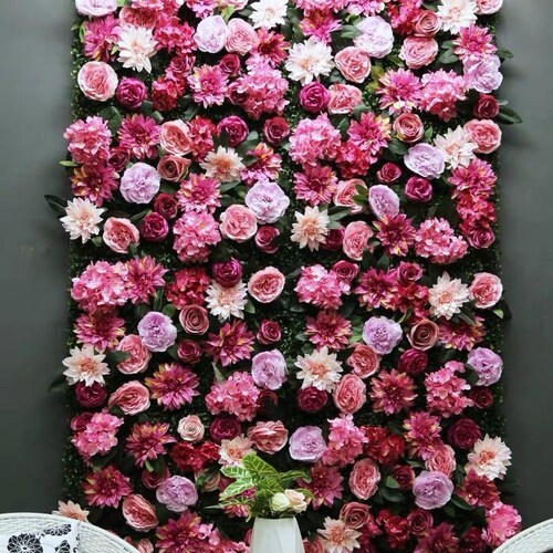 3D Artificial Flowers Panel Flower Wall 40x60cm Etsy