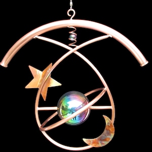 Copper Garden Art, Hanging Copper Lawn Decoration, Terrestrial Teardrop Hanging Garden Art