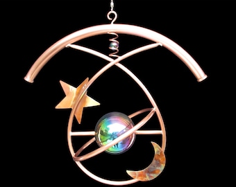Copper Garden Art, Hanging Copper Lawn Decoration, Terrestrial Teardrop Hanging Garden Art