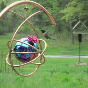 Hummingbird Feeder, Copper Hummingbird Feeder with Teardrop Design image 4