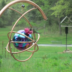 Hummingbird Feeder, Copper Hummingbird Feeder with Teardrop Design image 5