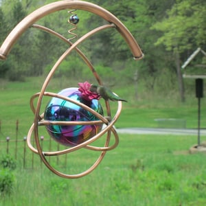 Hummingbird Feeder, Copper Hummingbird Feeder with Teardrop Design image 3