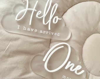 Cloud Milestone Discs | Milestone Discs | Free Shipping |  Baby Shower Gift | Acrylic | baby gifts |  Baby Milestone Cards | New Baby