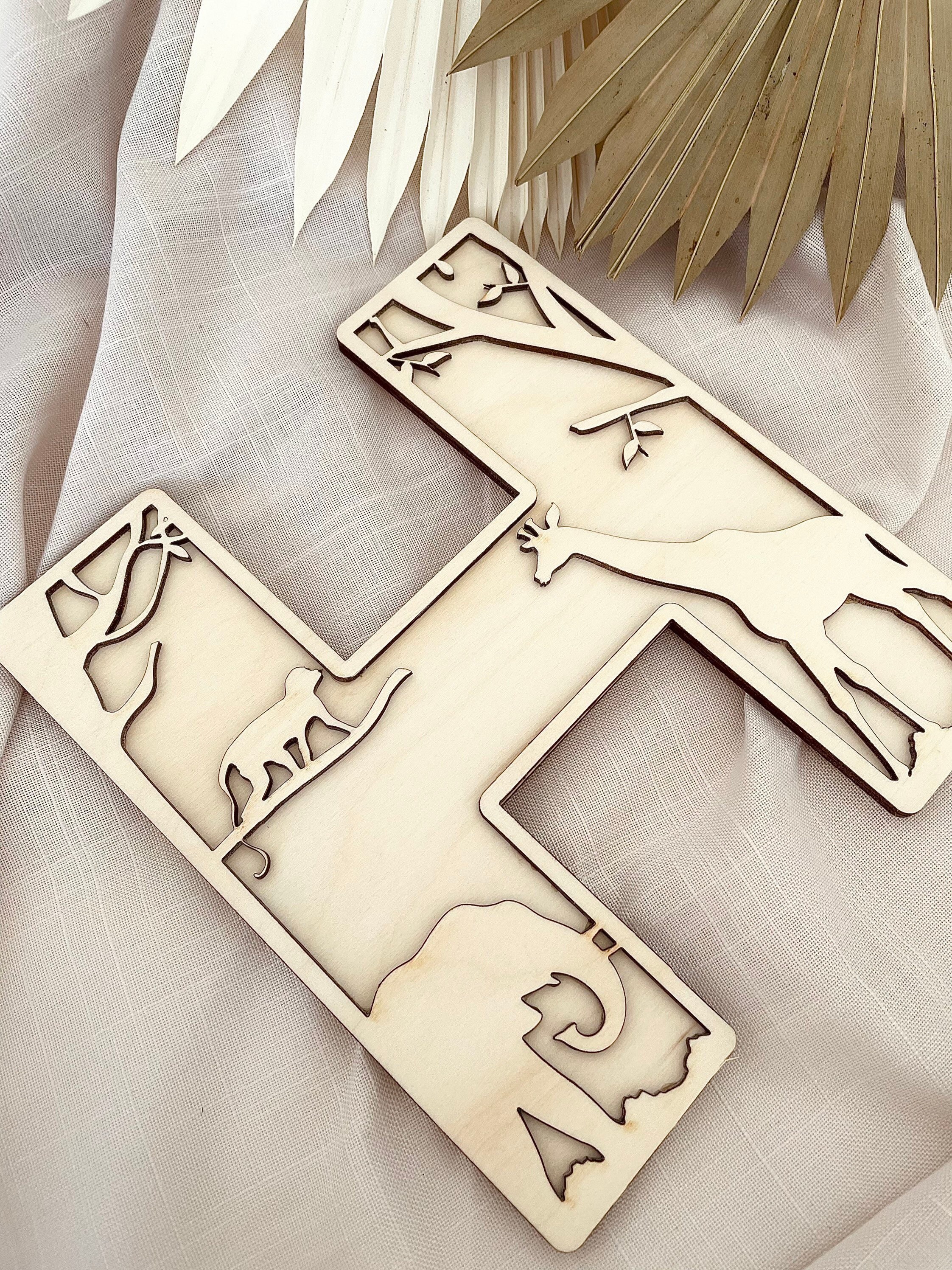 Wooden Jungle Letters Alphabet | Baby Decor | Nursery Wall Decor ...